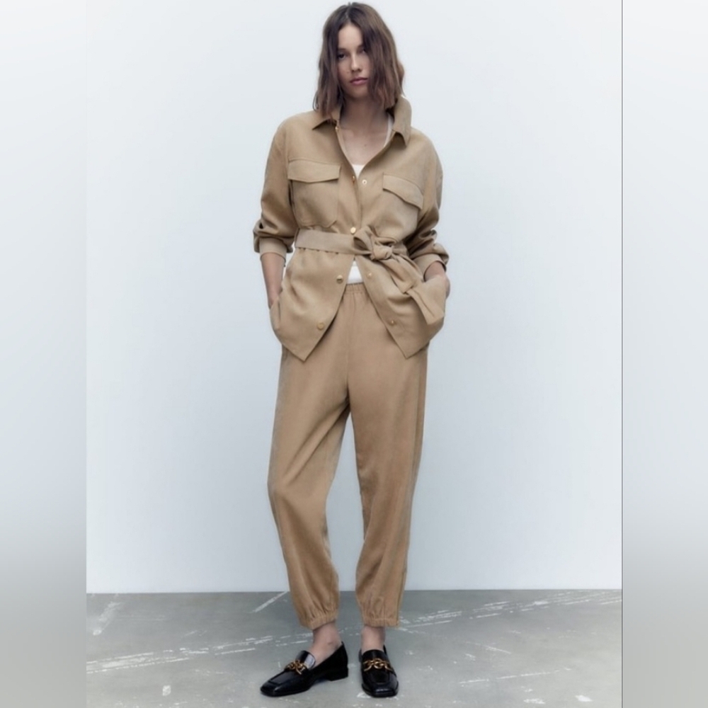❤️ ZARA HIGH RISE ZIP HEM JOGGER PANTS, MEDIUM